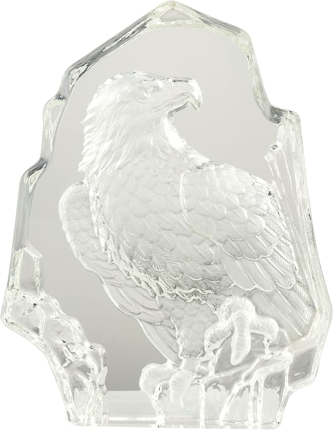 Modaier Exquisite Crystal Eagle Statue Figurine, Gift Glass Animal Decor, Collectible Sculpture for Office, Home and Garden