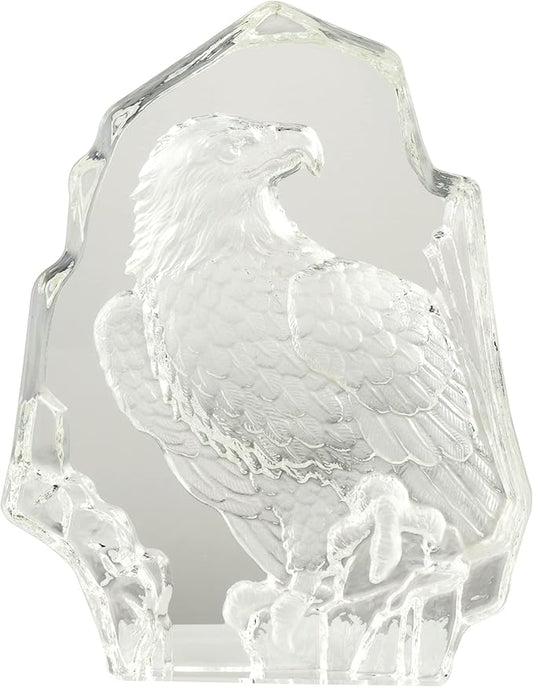 Modaier Exquisite Crystal Eagle Statue Figurine, Gift Glass Animal Decor, Collectible Sculpture for Office, Home and Garden