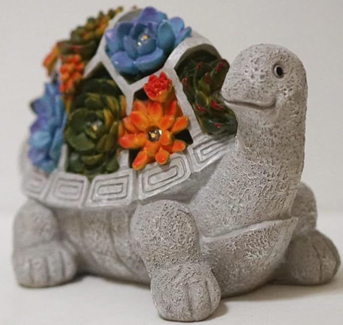 Solar Turtle Garden Statues with LED Lights, Outdoor Decor for Patio Yard Balcony - Unique Housewarming Birthday Gifts for Women Mom Grandma