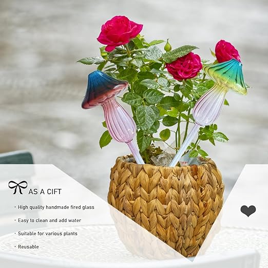Plant Watering Mushroom, Self Watering Flowerpot Plug-in, Travel Vacation Plant Watering Device, Top Filling Watering, Automatic Home Plant Hydration System
