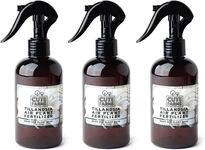 Cute Farms Tillandsia Air Plant Fertilizer | Gentle Daily Use Formula Plant Food (Three - 8 oz. Spray Bottles)