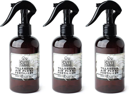 Cute Farms Tillandsia Air Plant Fertilizer | Gentle Daily Use Formula Plant Food (Three - 8 oz. Spray Bottles)