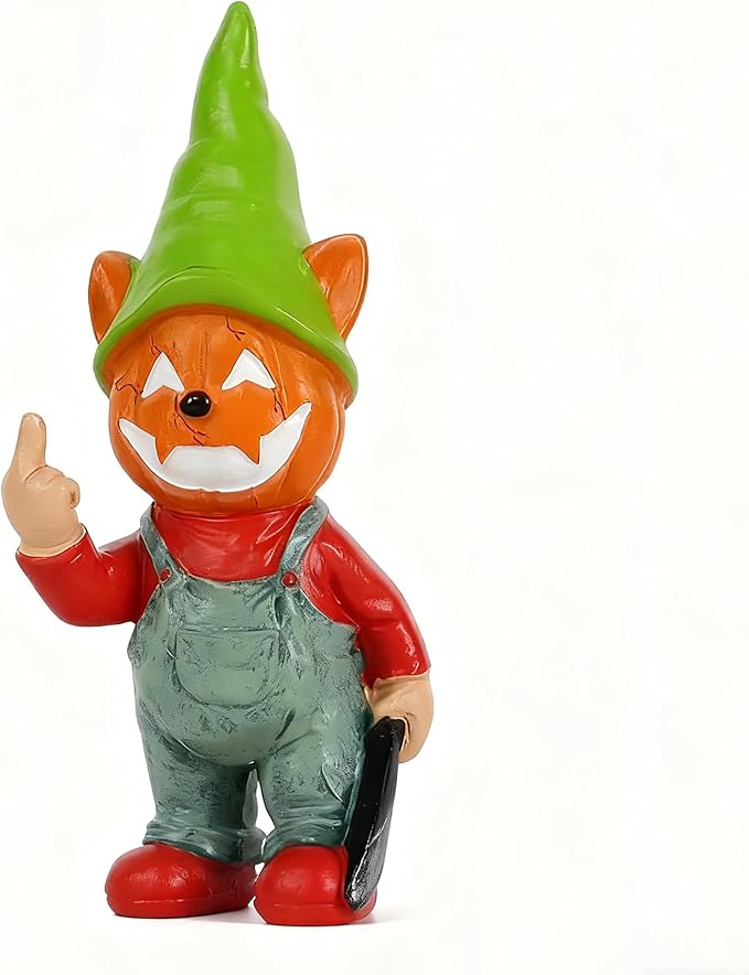 Horror Decor Halloween Decorations Indoor Garden Gnome Garden Statue Home Décor (Yellow)