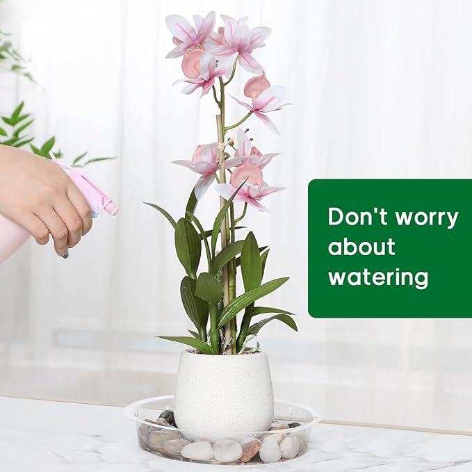 JERIA 40 Pack Clear Plant Saucers（6 Inch、8Inch、10 Inch、12 Inch）,Plastic Flower Pot Trays,Round Durable Plant Drip Trays for Indoor and Outdoor