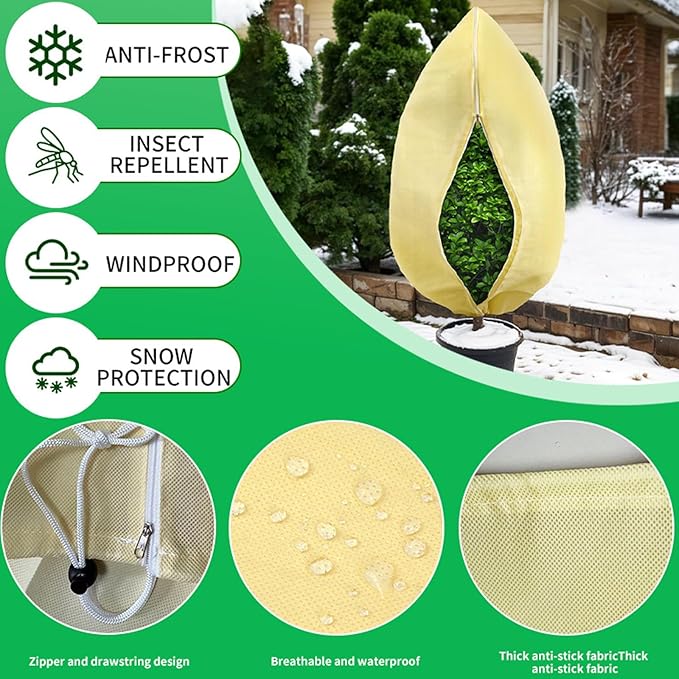 2-Piece setRose Bush Covers for Winter, 47.2 x 70.8 inchesPlant Freeze Protection Covers, Winter Garden Plant ProtectionReusable
