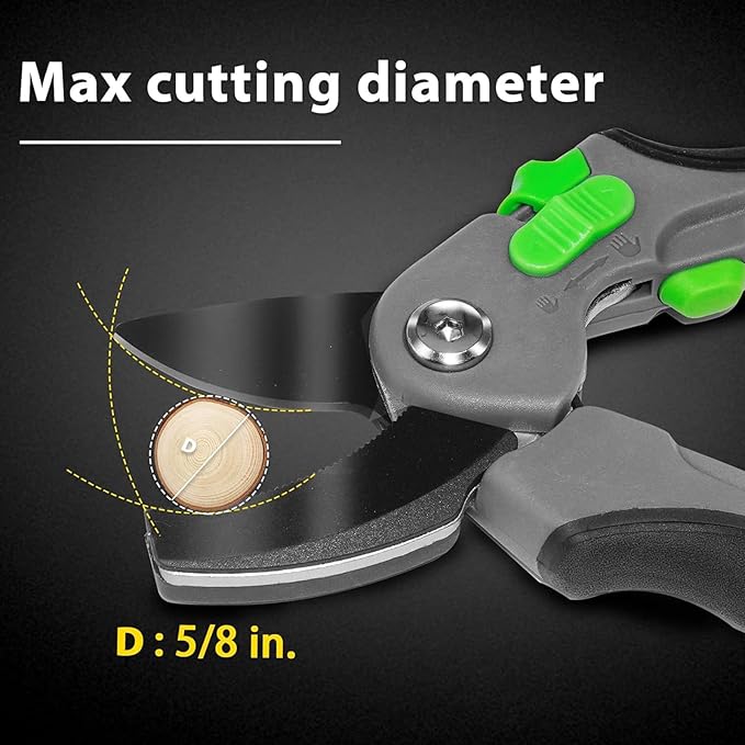 Garden Shears with Stainless Steel Blade, Precision Pruning Shears for Plants, Ergonomic Garden Clippers