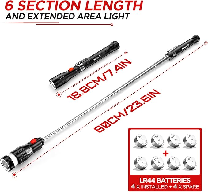 Stocking Stuffers Gifts for Men Extendable Telescoping Magnetic Pickup Tools, Mens Gifts for Christmas Birthday Gifts for Men Dad Husband Him Grandpa, White Elephant Gift for Adults Cool Gadgets Tools