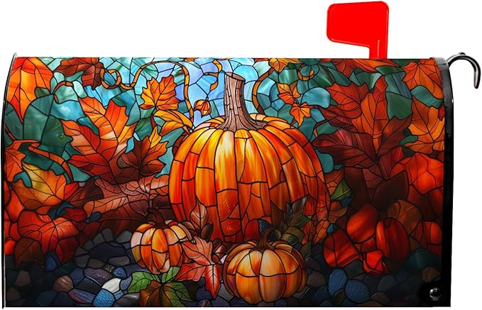 Vintage Pumpkin Mailbox Cover Fall Mail Box Covers Magnetic Standard Size 21x18 inch Autumn Pumpkins Post Letter Box Cover for Outside Garden Yard Halloween Thanksgiving