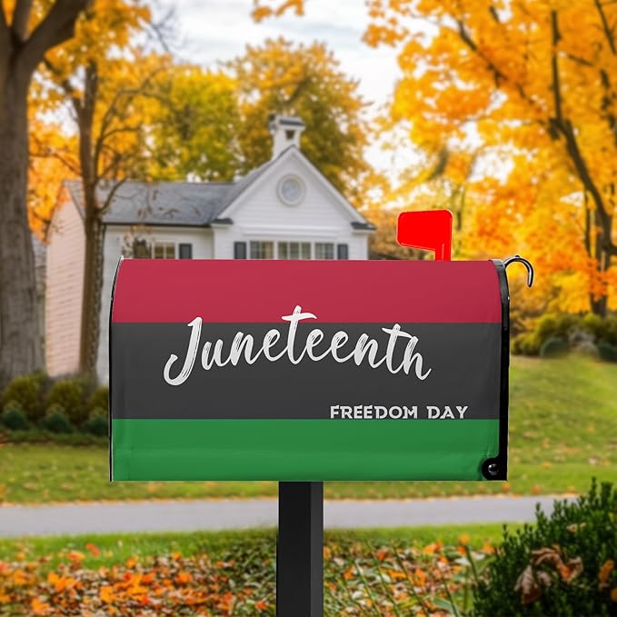 Juneteenth Mailbox Covers Freedom Day Magnetic Mailbox Covers Black History Month Mailbox Cover Holiday Mailbox Decorations for Garden Yard Farmhouse Standard Size 21x18 inch