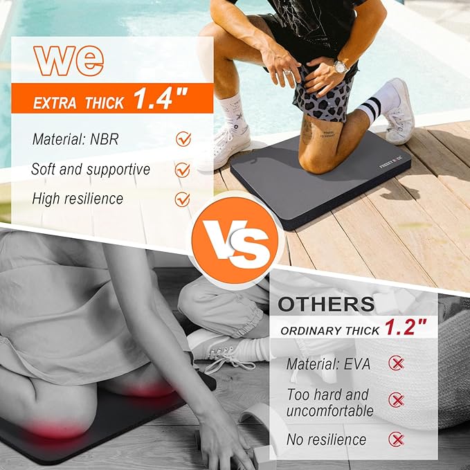 Kneeling Pad, Extra Thick Gardening Kneeling Pad for Women, Large Foam Bathtub Kneeling Pad for Bathing Baby, Waterproof Knee Pads Garden Workout Supplies, Grey