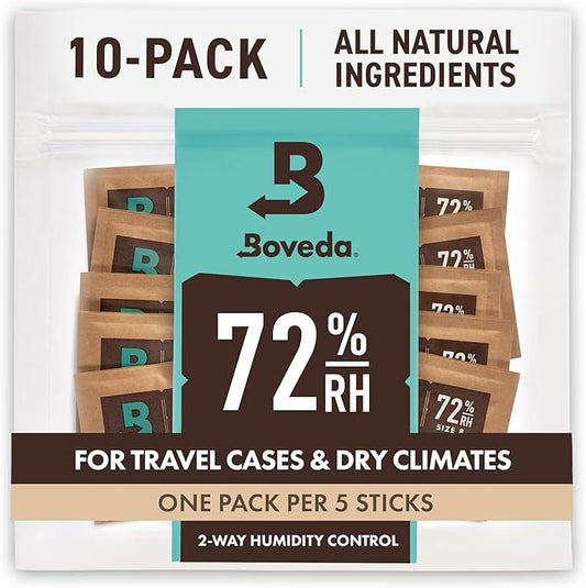 Boveda 72% RH 2-Way Humidity Control – Restores & Maintains Humidity – All in One Solution for Humidification- Patented Technology - Convenient & Versatile - 10 Count Resealable Bag