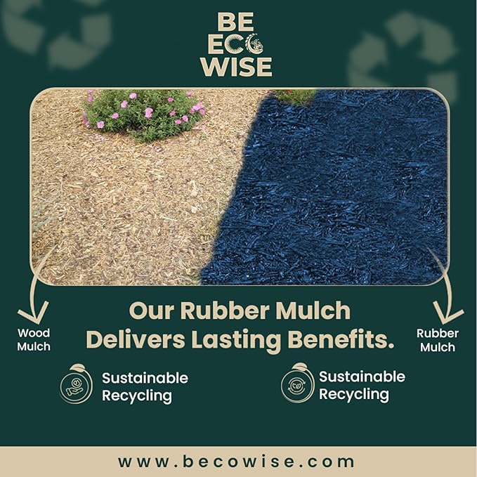 – 100% Wire-Free Premium Grade Shredded Rubber Mulch for Playgrounds & Landscaping | Safe for Kids & Pets, No Replacement Needed, Ultra Durable | Blue, 10 lb (0.6 cu ft)