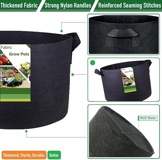 200 Gallon Large Raised Garden Bed Bag (50x24 inch) Big Garden Bag Sturdy Plant Grow Bag for Tomato,Potato Planter,Herb Veggies Planter Bag,Flower Bed,Yard Waste Bag,Lawn Debris Bag,Leaf Bag W/ Gloves