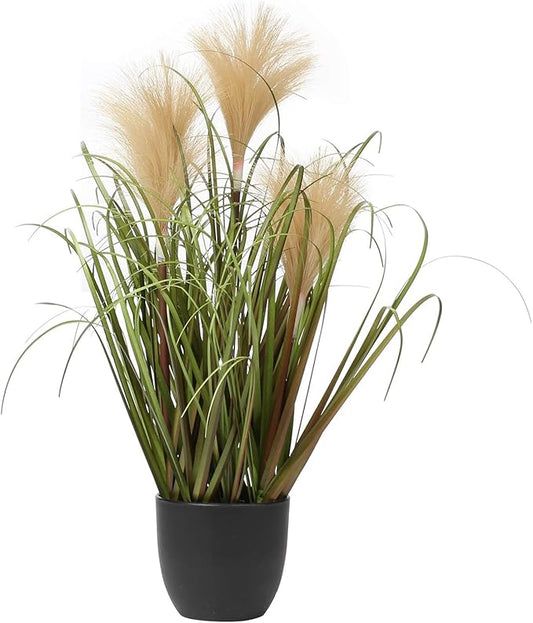 Briful Fake Plants 17" Artificial Potted Plants Faux Onion Grass Plants Indoor for Home Office Bedroom Living Room Table Decoration