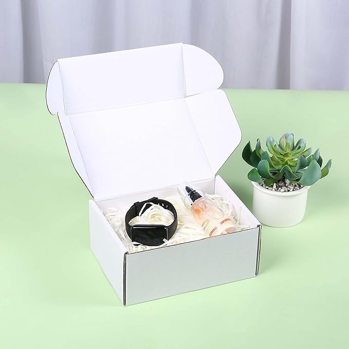 Small Shipping Boxes 7x5x3 Inch (25 Pack) - Sturdy White Corrugated Cardboard Boxes for Small Business, Ecommerce, Mailing & Packaging | Recyclable Gift & Storage Boxes