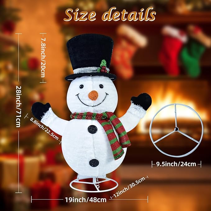 Lighted Snowman Outdoor Christmas Decorations - 28 inch Light up Snowman with LED Lights, Pre-lit Snowman with Top Hat Holiday Ornaments Yard Decor for Home, Lawn and Front Yard