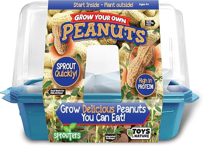 Peanut Plant Garden Kit, Grow Delicious Healthy High Protein Peanuts, Planting Indoor Seeds and Outdoor Gardening Plants, Includes Everything Needed Just Add Water