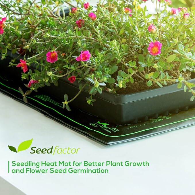 MET Certified 2 Pack Seedling Heat Mat, Seedfactor Waterproof Durable Germination Station Heat Mat, Warm Hydroponic Heating Pad for Indoor Home Gardening Seed Starter(10" X 20")
