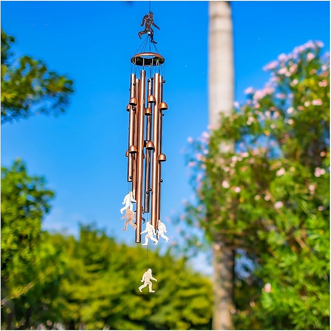 Extra Large 55 inch Bigfoot Wind Chimes for Outside,Big Foot Sasquatch Gifts for Men Women/Memorial Gifts/Birthday Gift Metal windchimes Outdoors/Indoors,Garden Decor,Patio,Home,Porch,Yard Decoration