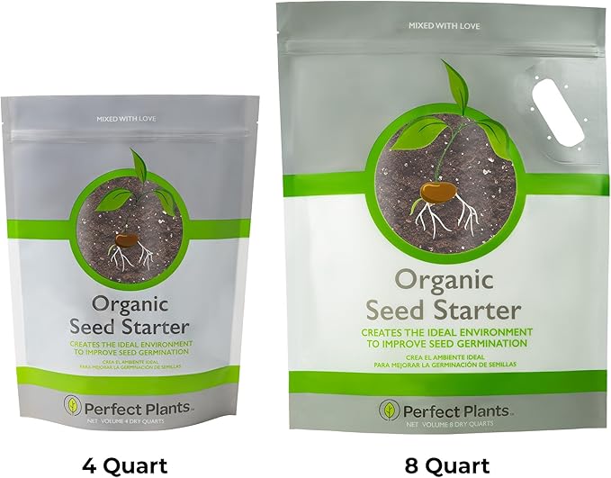 Perfect Plants Organic Seed Starter Soil Mix 4qt. | Contains Worm Castings and Mycorrhizae | Balanced Seed Sprouting Medium