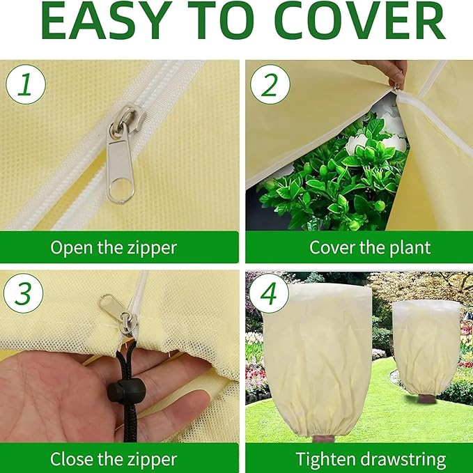2-Piece setRose Bush Covers for Winter, 47.2 x 70.8 inchesPlant Freeze Protection Covers, Winter Garden Plant ProtectionReusable