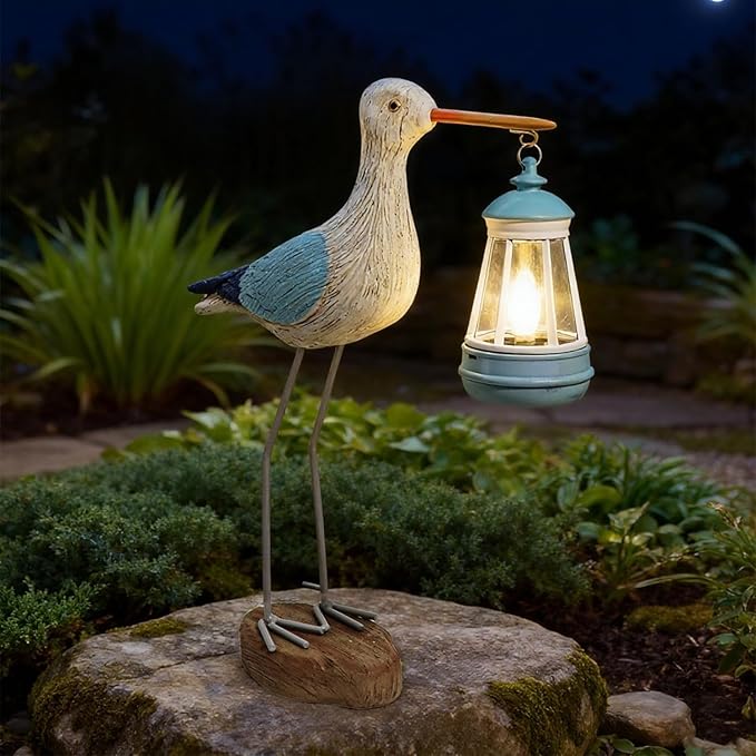Solar Seagull Statue for Garden and Home Decor,Funny Garden Decor Beach,Pool,Patio,Lawn,Yard,Porch,Perfect Garden Gift