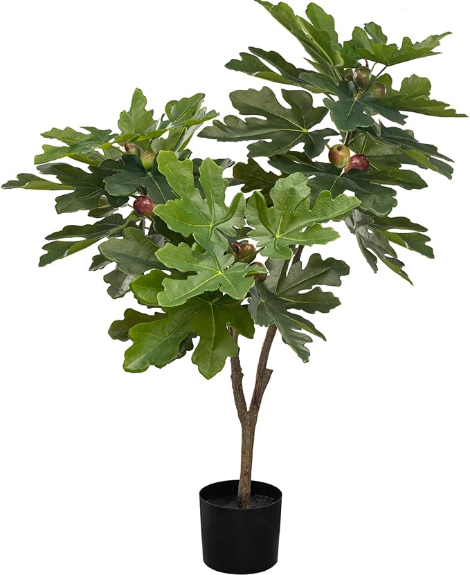 Faux Trees Indoor Living Room Plant Decor Artificial Plants Outdoor Home Decor Fake Tree Office Decor Fiddle Leaf Fig Tree Tall Fake Plant Artificial Greenery 3.9ft Faux Plants Indoor