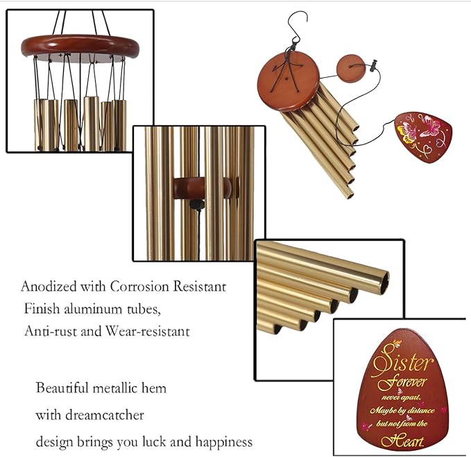 Sister Birthday Gifts idea Wind Chimes, Butterfly Sister Gifts for Sister, Sister Gifts from Sister for Thanksgiving Chirstmas Birthday Wedding Graduation Gift for Sister, Sister-in-Law