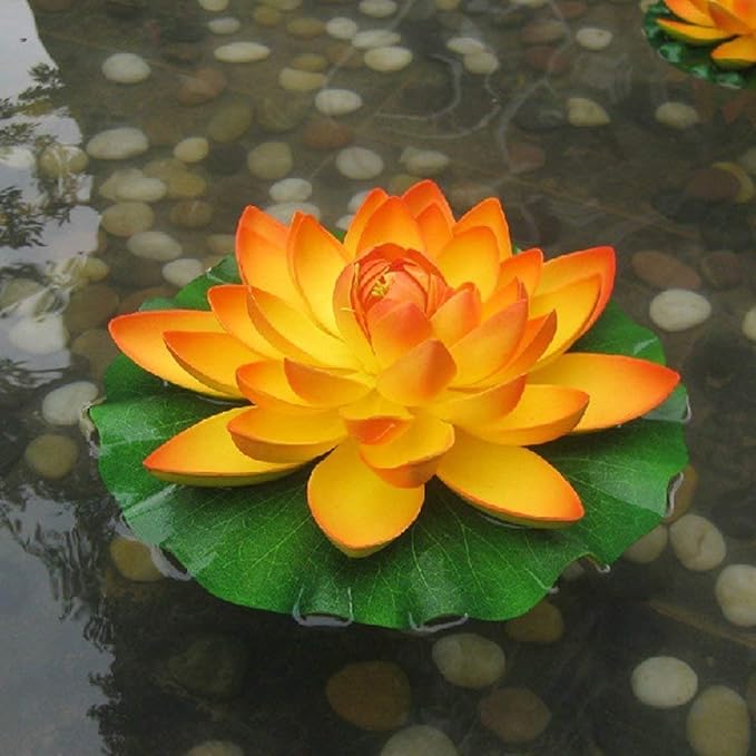 Superdream Water Floating Foam Large Lotus Flower for Pond Decor, Set of 6
