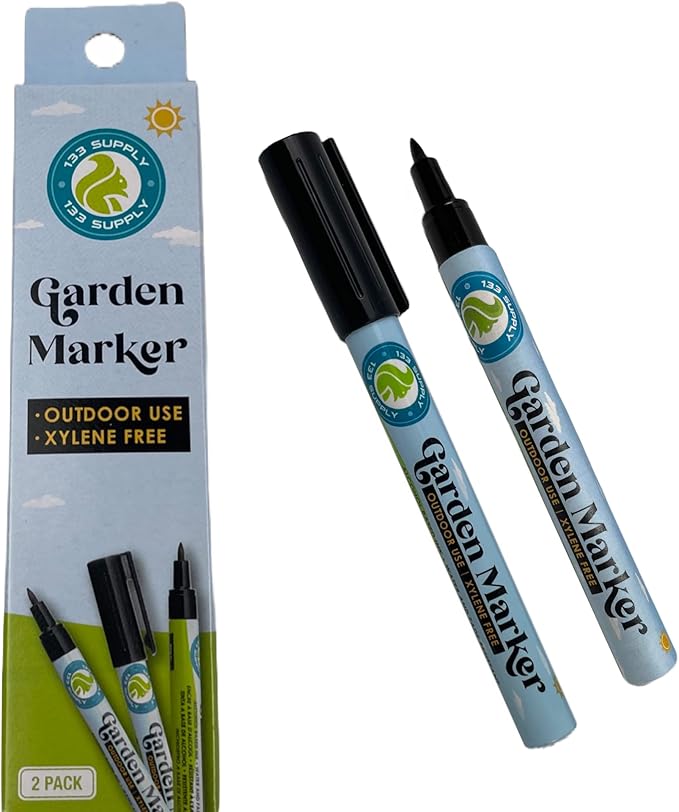 Permanent Black Markers - 4 Pack Garden Marker Pens (No Plant Tags) - 133 Supply
