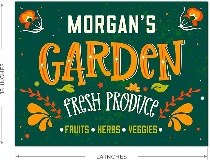 Custom Garden Signs, Personalized Sign for Garden, Ideal for Mom, Mother Or Christmas Gift Sign, 18x24 Inches, Rust Free .063 Aluminum, Fade Resistant, Made in USA by Sigo Signs