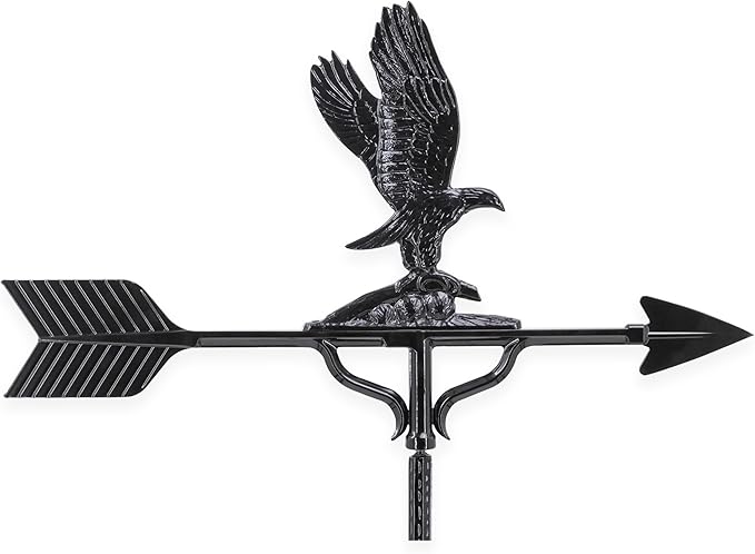 Montague Metal Products 32-Inch Weathervane with Satin Black Eagle Ornament