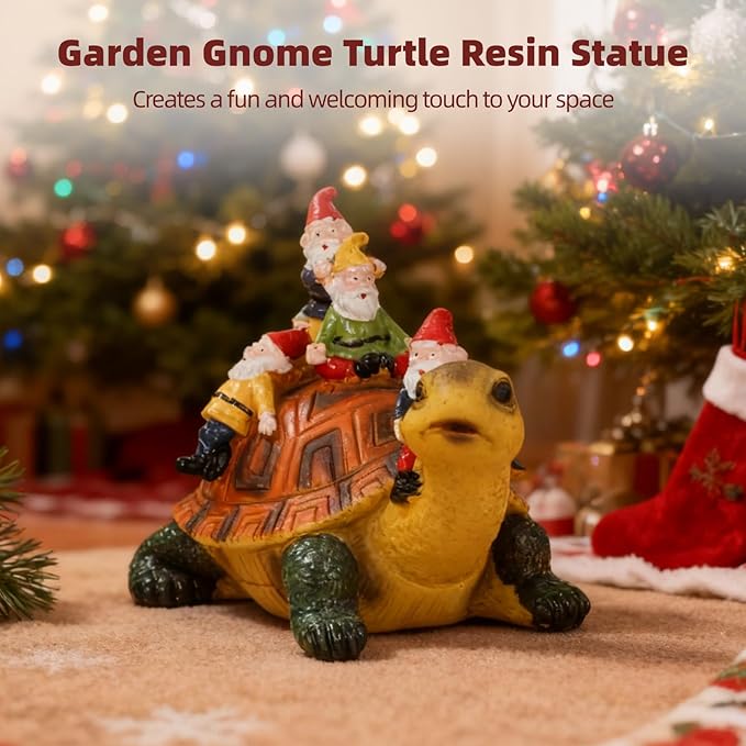 Garden Gnomes, Funny Garden Gnomes, Gnomes Riding Turtle Statue, Oudoor Garden Decor, Perfect for Festival Gifting or Garden Decoration