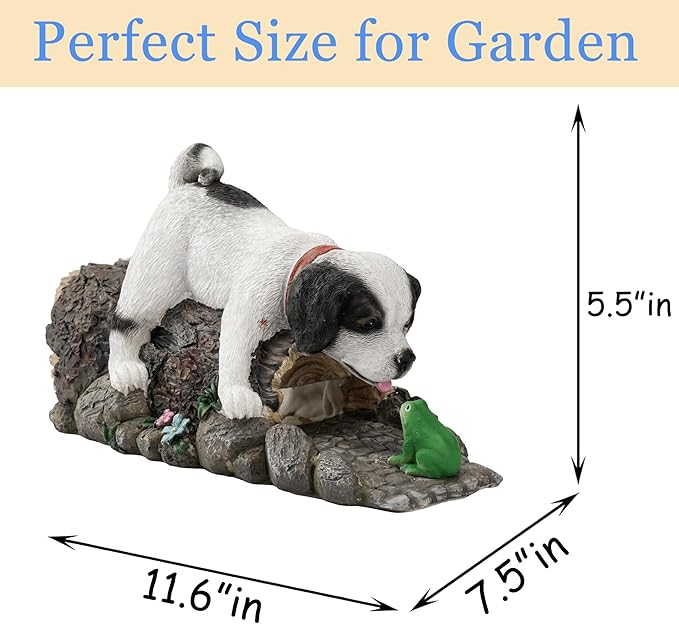 Funny Dog Gutter Downspout Extender Statue, Garden Animal Decor Gutter Extension, Splash Block, Eco-Friendly Resin, Outdoor Decor Sculpture, Gutter Diverter Rain Perfect for 3"x4" Downspout