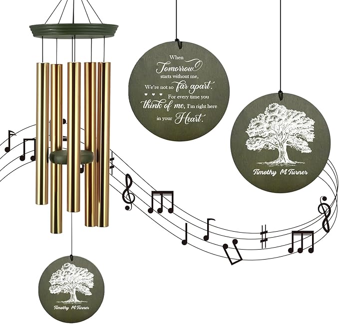 Astarin Personalized Memorial Wind Chimes Gift for Loss of a Loved One,Customized Sympathy Wind Chimes,Bereavement/Memorial Gifts in Memory of Loved One Loss for Outside(Produced in USA)