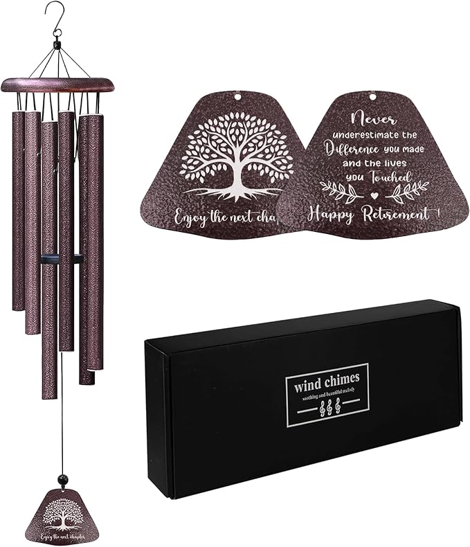 Retirement Gift for Woman, Best Retirement Gifts for Men 32" Wind Chimes, Funny Retired Gifts for Women 2025, Happy Retired Party Decorations, Cool Coworker Leaving Gift Ideas Windchimes