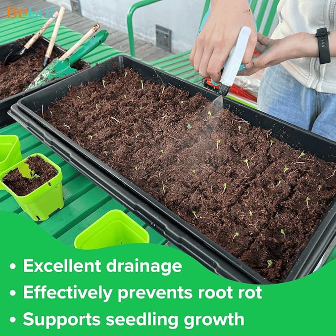 BeGrit 1020 Mesh Trays 1020 Trays with Holes Mesh Bottom Tray for Microgreen Plant Seed Germination Propagator Tray 10'' x 21'' 6-Pack