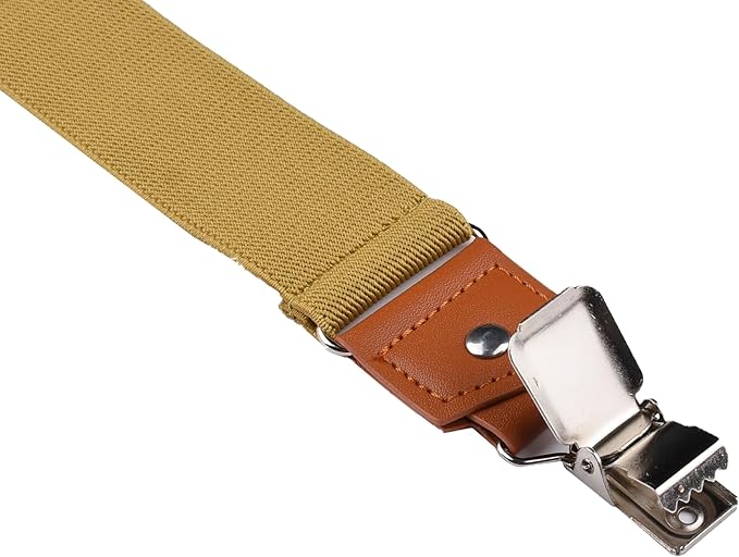 Suspenders for Men Y Back Adjustable Elastic with Strong Clips 47 Inches