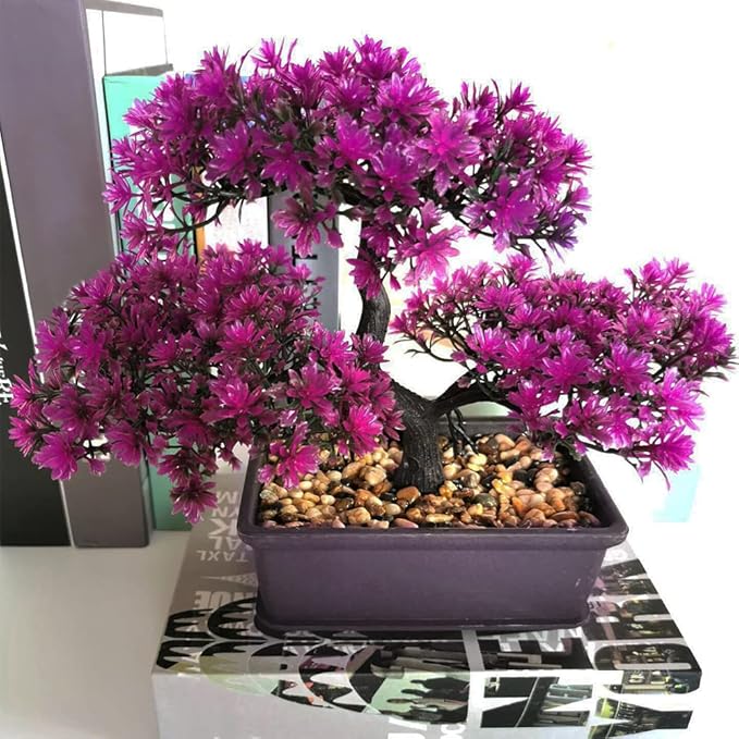 iayokocc Artificial Bonsai Tree, Juniper Faux Plants, Indoor Small Fake Plants Decor for Home Bedroom Office Desk Farmhouse Decor