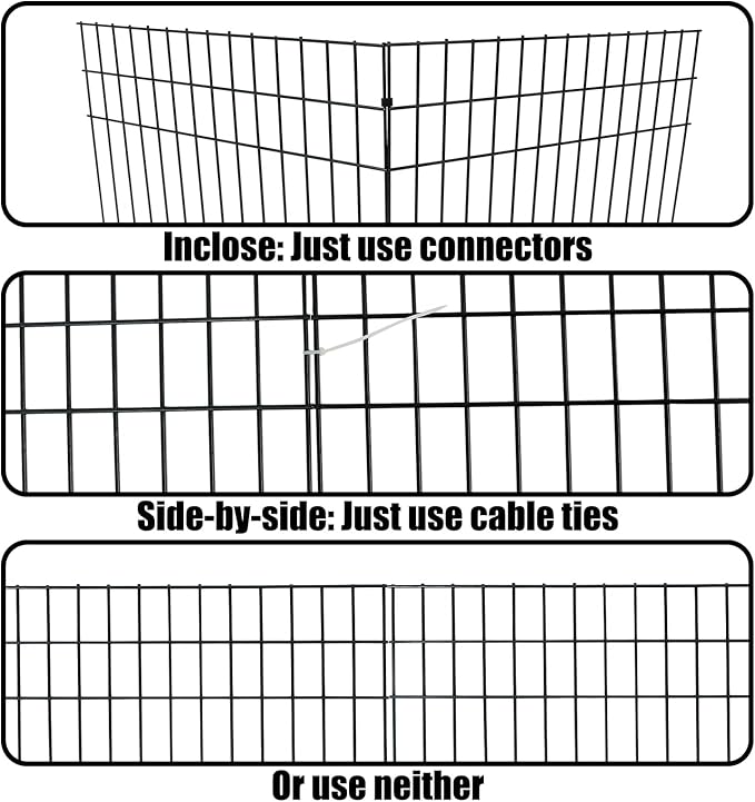 Confote10 Panels Decorative Garden Fence,15 in (H) x 20ft (L) No Dig Dog Fence Outdoor for Yard, Rustproof Tall Garden Fencecing Panels, Animal Barrier Suitable for Yard Border, Patio, and Outdoor