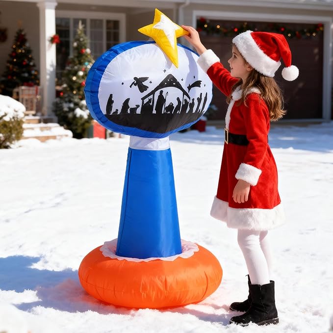 TRMESIA 4 FT Inflatable Christmas Yard Sign Decorations, LED Lighted Indoor Outdoor Xmas Blow up Decor,Christmas Garden Yard Lawn Decoration Enhance Winter Festivities