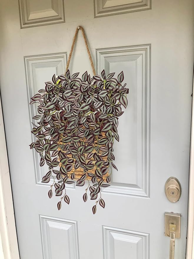 DILATATA Fake Hanging Plants Artificial Hanging Plants 181 Leaves Faux Wandering Jew Hangings Leaves Plant for Wall Shelf Home Indoor Outdoor Decor - 5 Pack