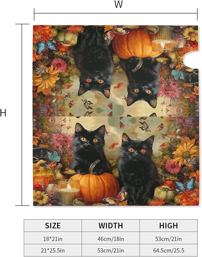 Autumn Pumpkin Cat Mailbox Covers Magnetic Letterbox Covers 21x18 Inch for Garden Outdoor Decoration