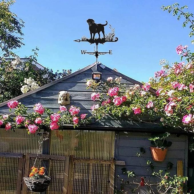Animal Metal Weather Vane,Vintage Black Weather Vane Hollow Wind Direction Indicator for Outdoor Garden Roof Paddock Decoration Weather Vane