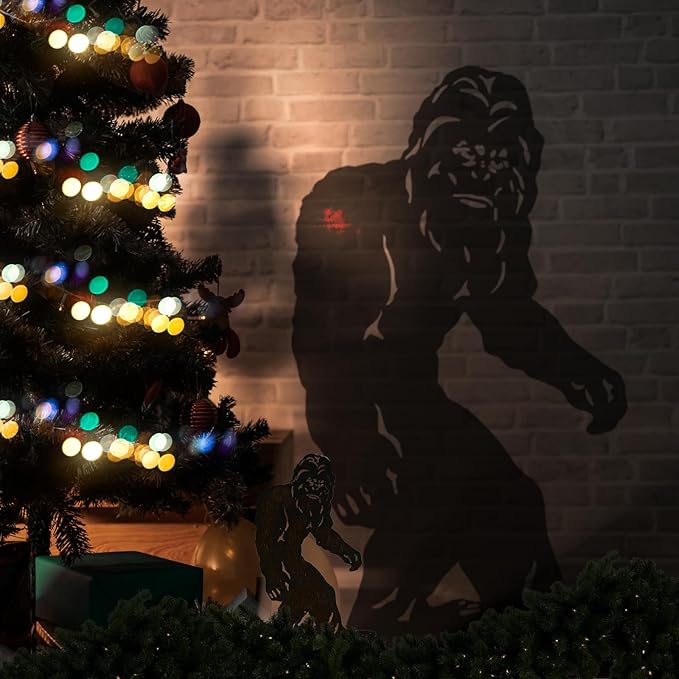 TT & MM Christmas Bigfoot Yard Decor Metal Garden Stakes,Set of 2 Big Foot Sasquatch Gifts for Men/Women,Outdoor Bigfoot Silhouette Statues for Yard Art,Patio,Lawn - 15.7”H x 8.3”W & 7.8”H x 4.1”W