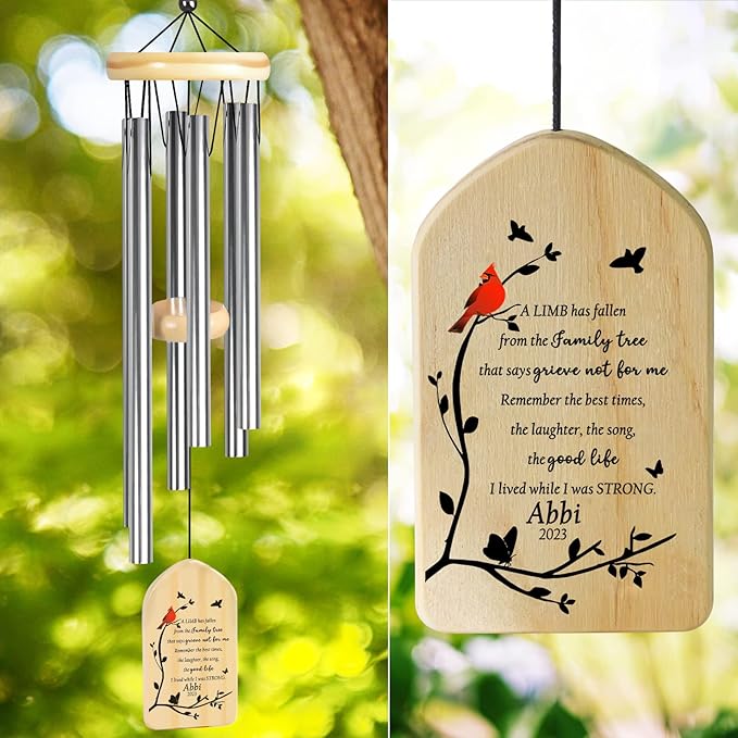 Sympathy Wind Chimes - VAPCUFF Memorial Gift for Loss of Loved One - In Memory of Loved One - Bereavement & Condolence Gifts