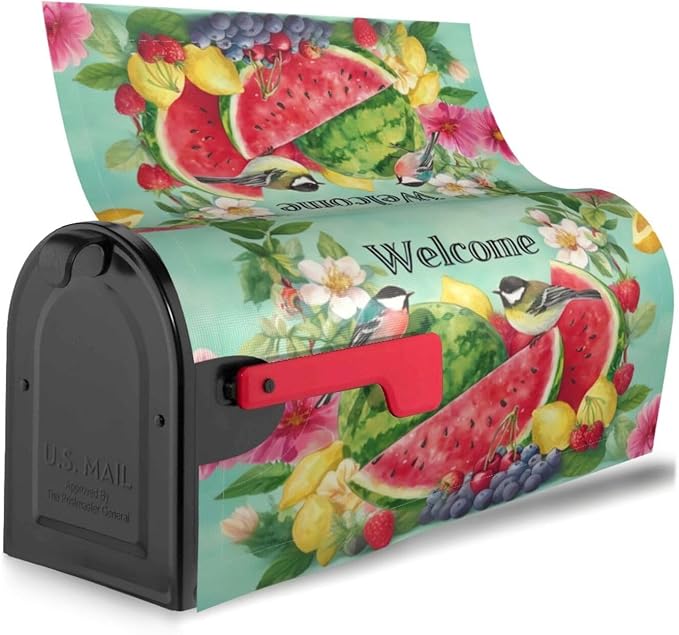 Watermelon Mailbox Covers Magnetic Letterbox Covers 21x18 Inch for Garden Outdoor Decoration
