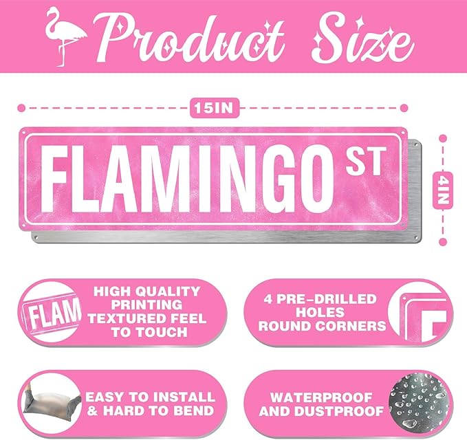 Flamingo Gifts for Women Flamingo Decor Pink Wall Decor Girl Room Christmas Decorations Pink Dorm Door Sign Cute Aesthetic Wall Art for Bedroom