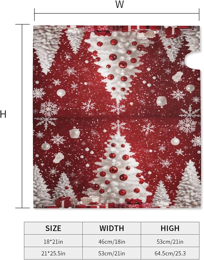 Festive Magnetic Mailbox Cover Red Christmas Tree Pattern Outdoor Mailbox Protector Holiday Seasonal Decorative Garden Yard Home Large Size 25.5 x 21 Inch