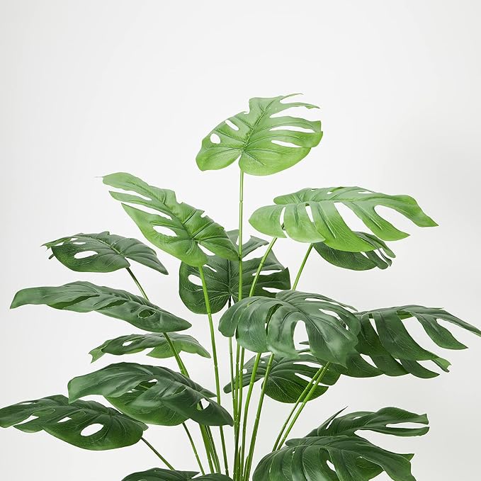 Guheake 28" Fake Plants Large, Artificial Floor Faux Monstera Plant with Planter for Home Office Decor Indoor
